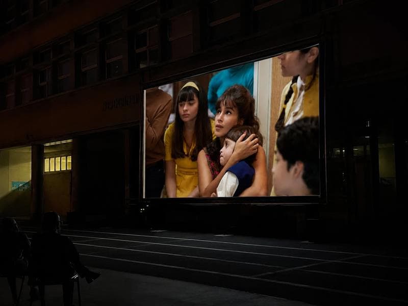 Séance de cinéma plein air