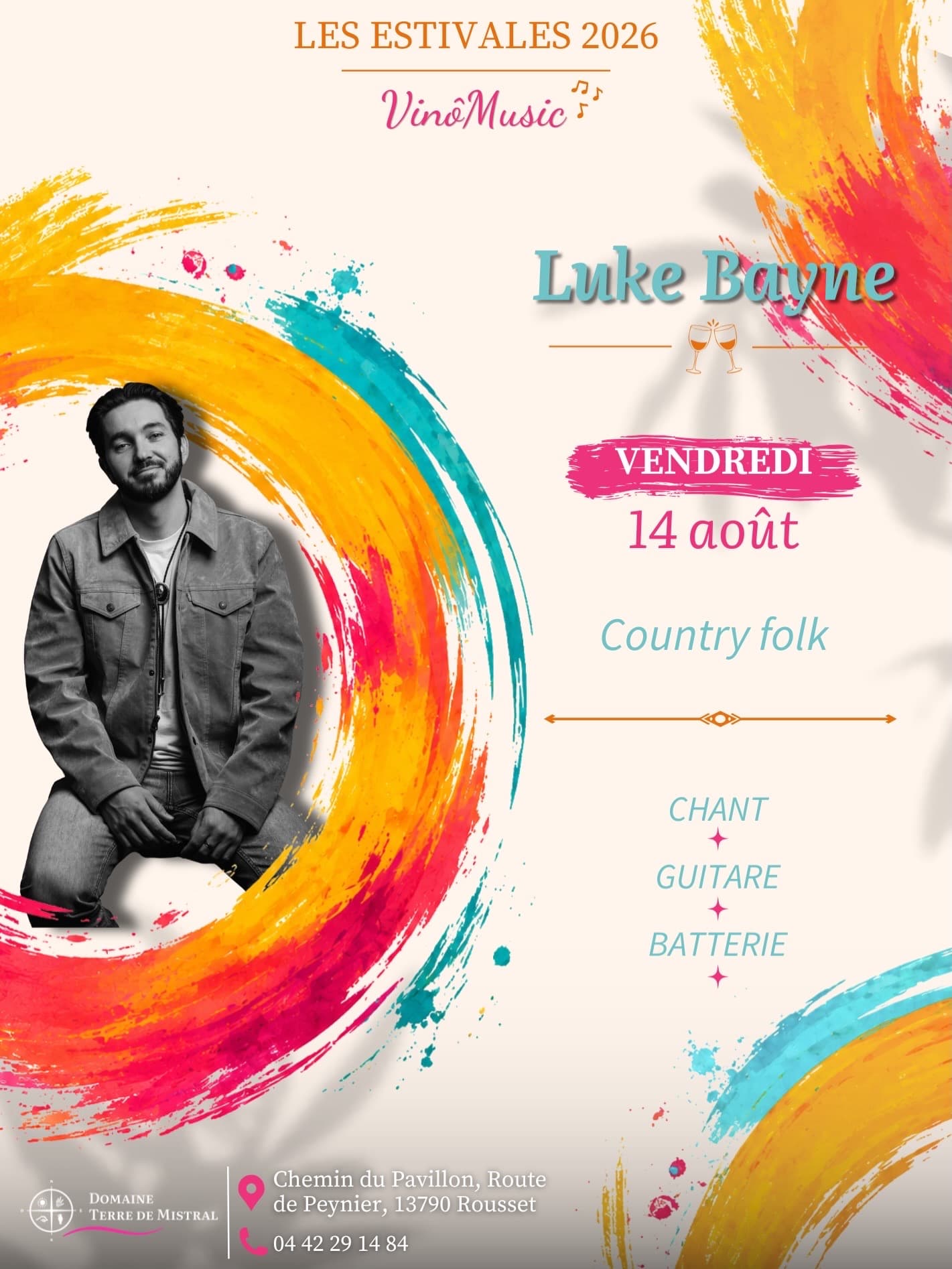 Estivales Vinômusic au Domaine Terre de Mistral - Luke Bayne