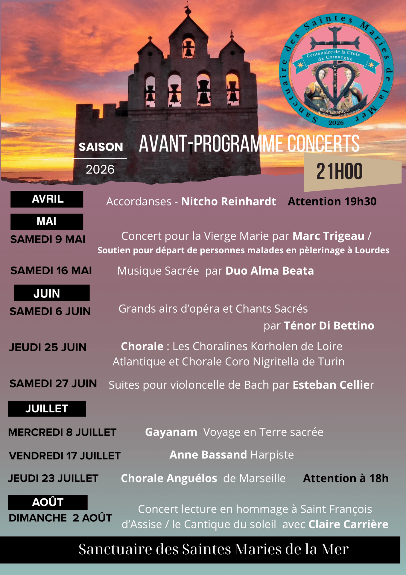 Concert lecture en hommage à Saint François d’Assise_Saintes-Maries-de-la-Mer