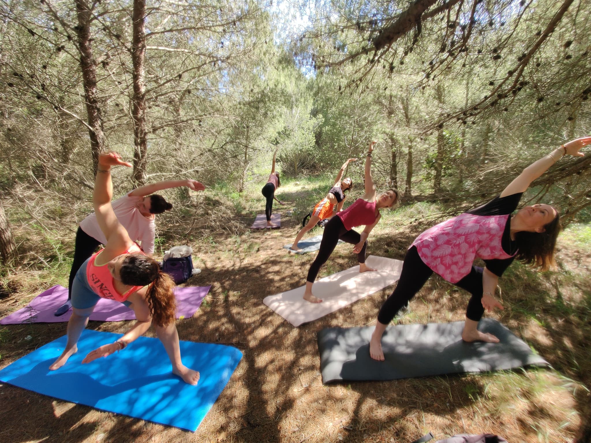 Yoga et bain de forêt