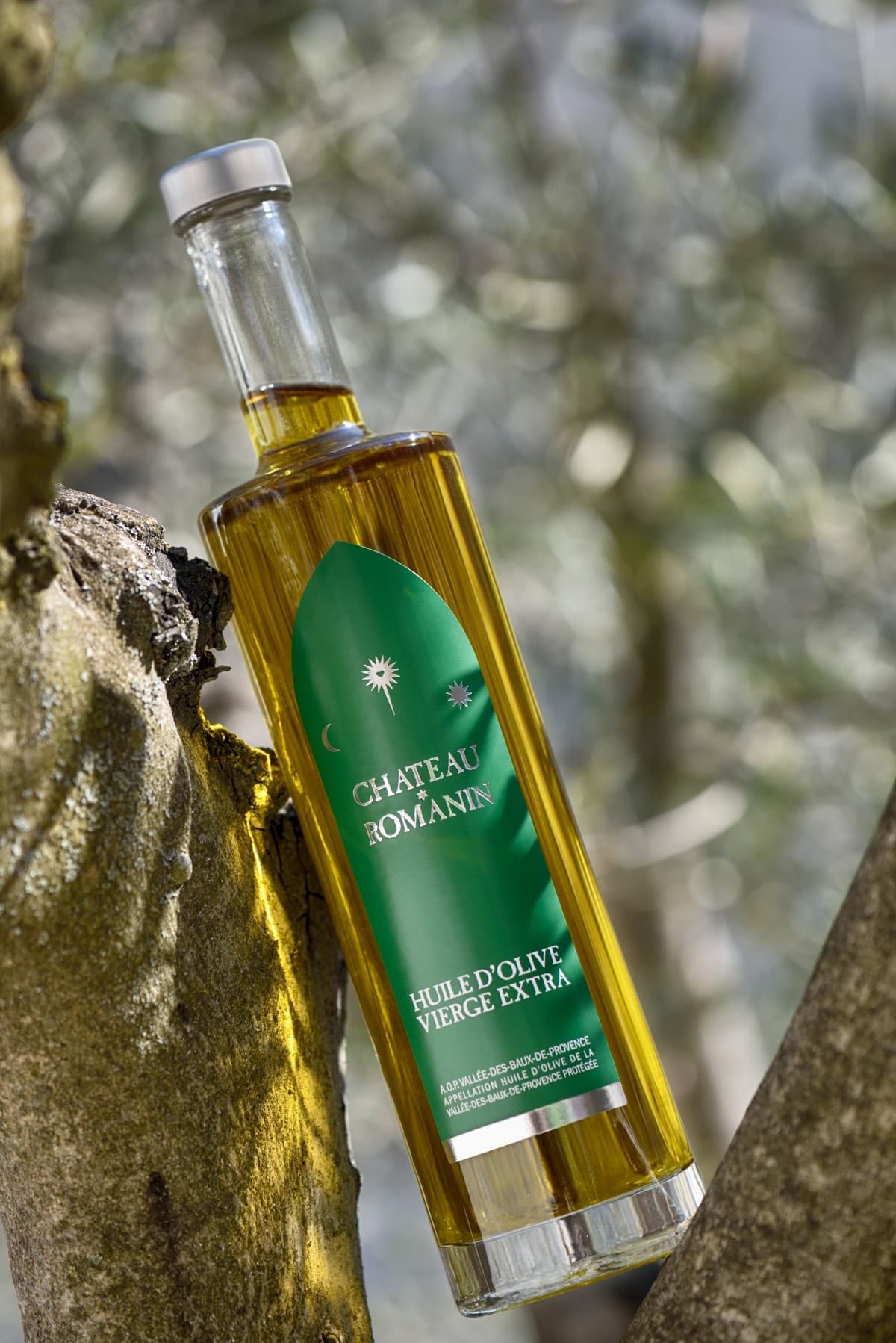 Chateau Romanin huile d'olive fruitée vert