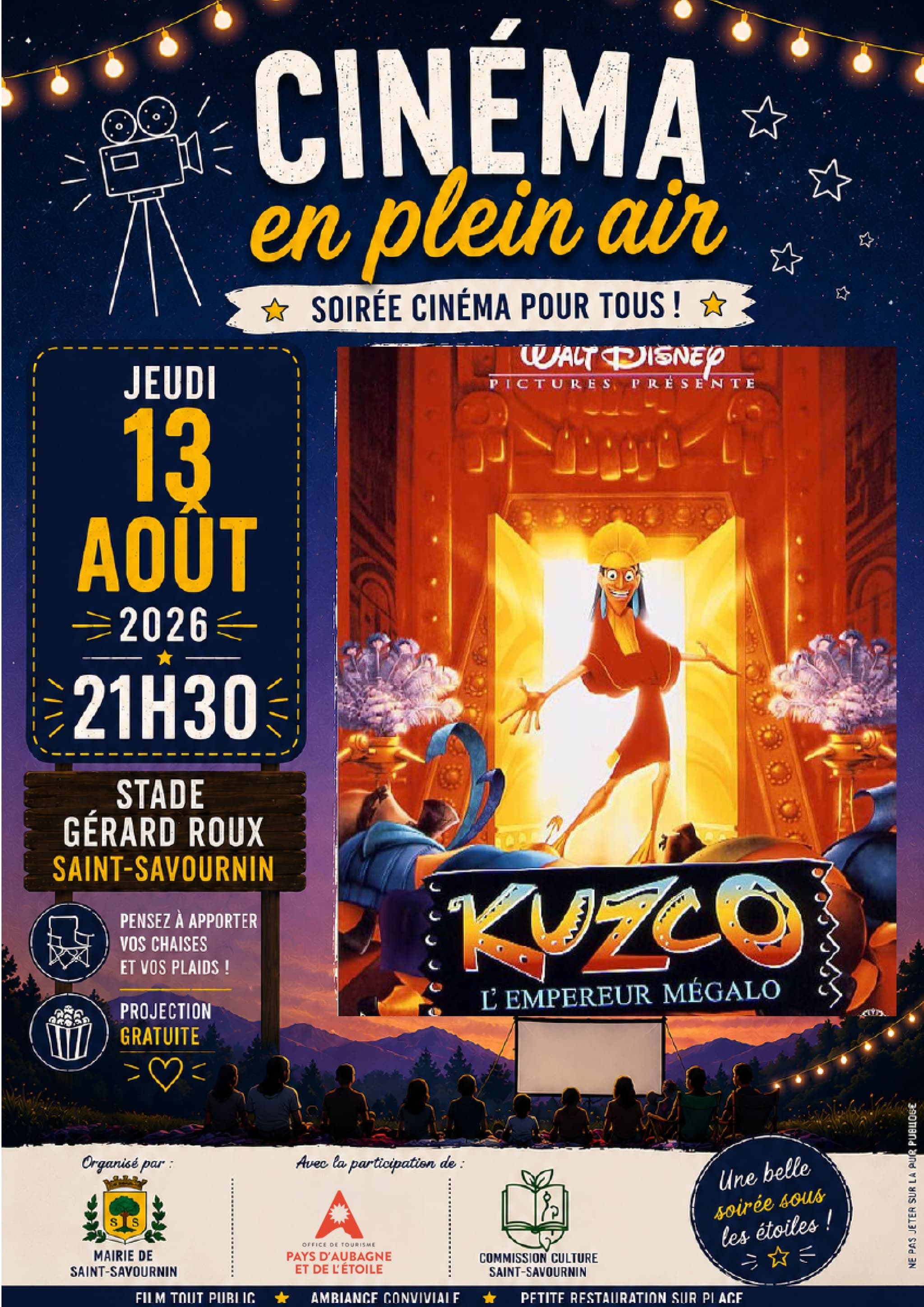 Ciné plein air - Kuzco, l'empereur mégalo_Saint-Savournin