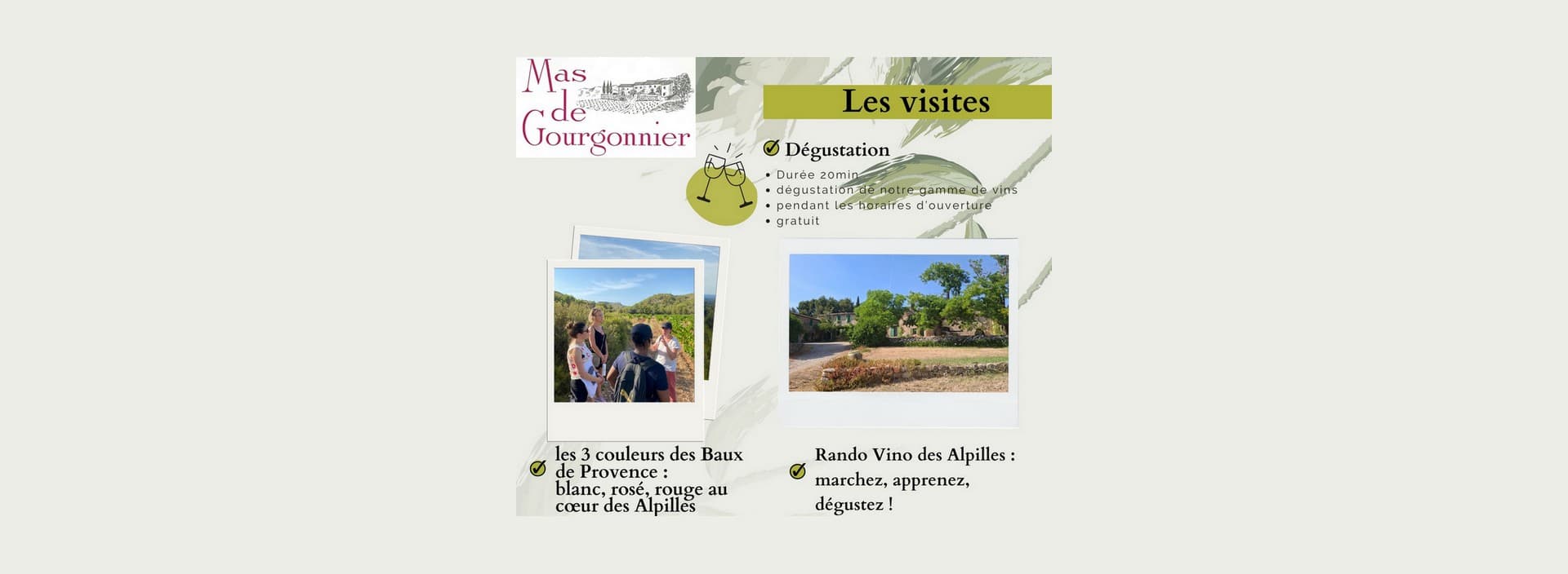Visite du domaine viticole Mas de Gourgonnier - Rando vino à Mouriès Mai à octobre 2026
