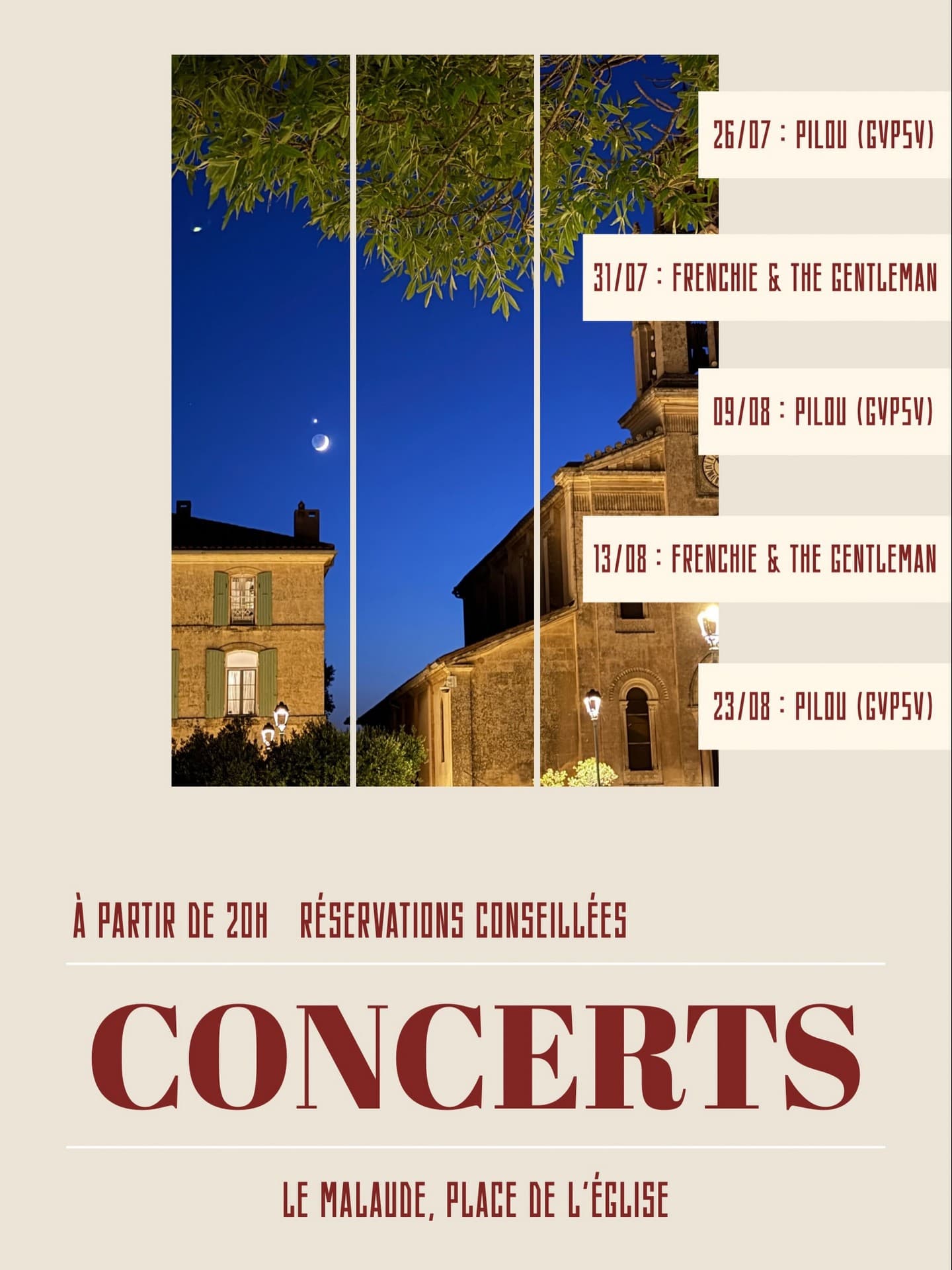 Concerts de l'été à Aureille 26.07 au 23.08.26