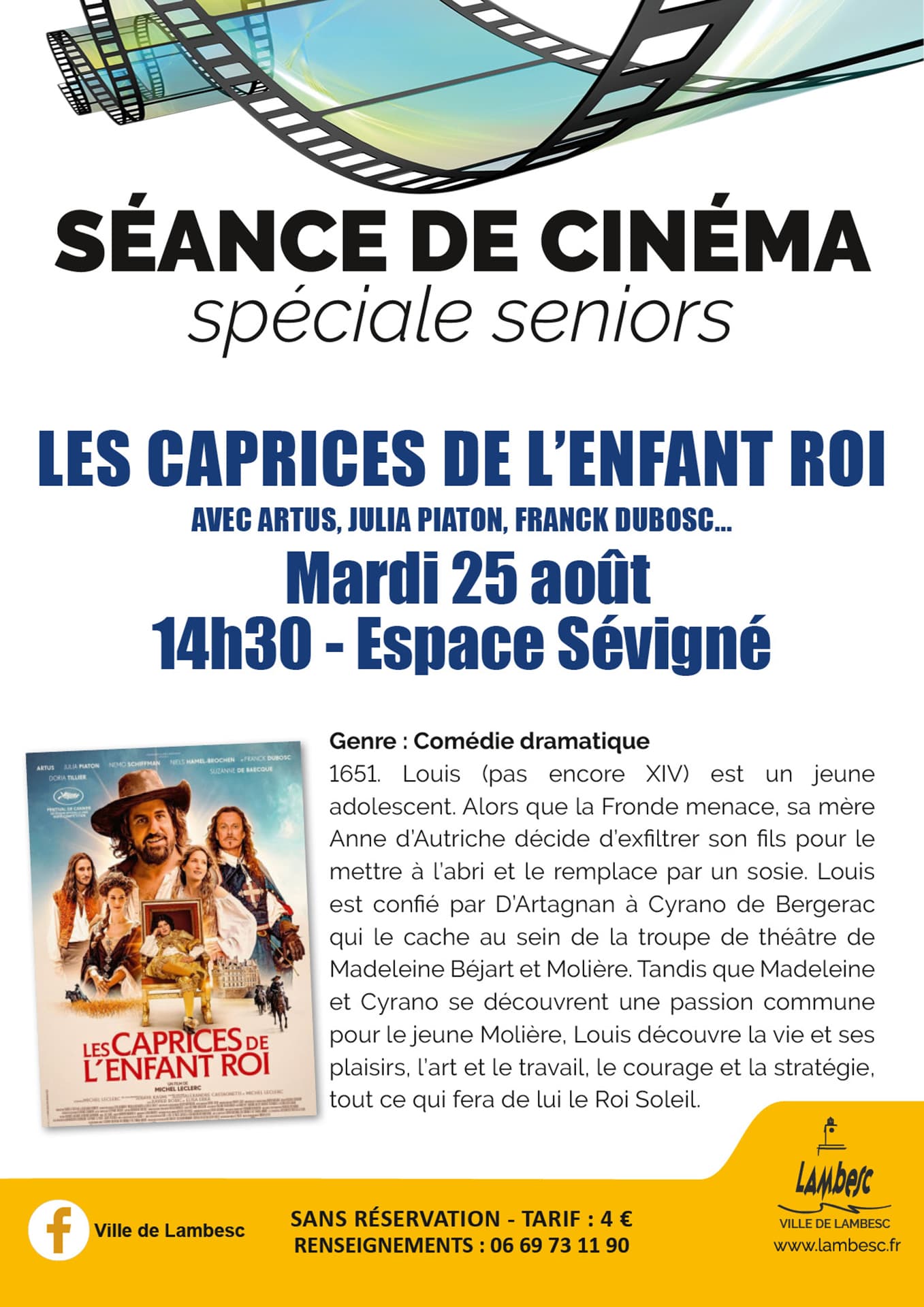 Ciné Seniors - Les Caprices de l’Enfant Roi_Lambesc