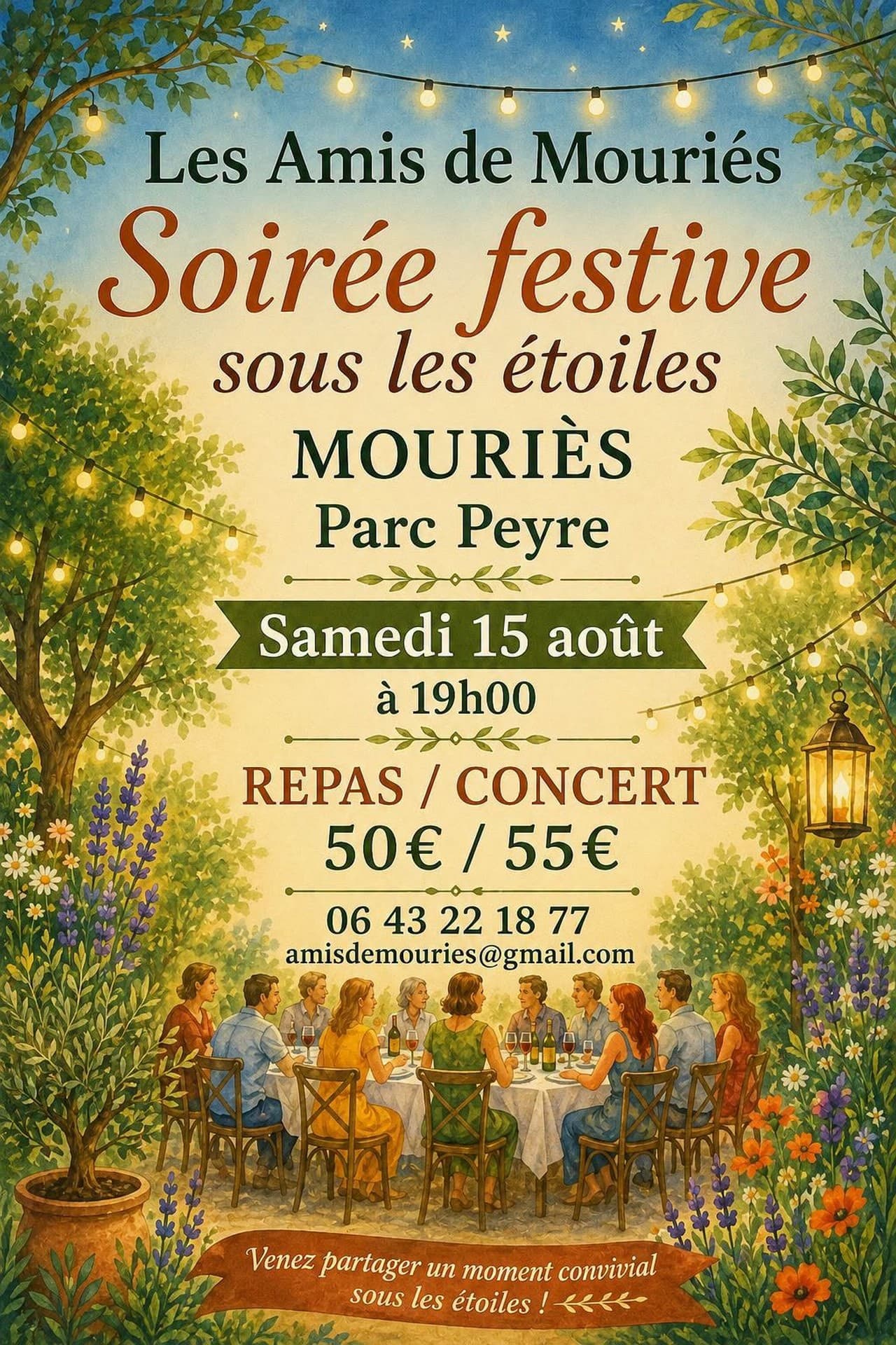 Soirée repas-concert à Mouriès 15.08.26