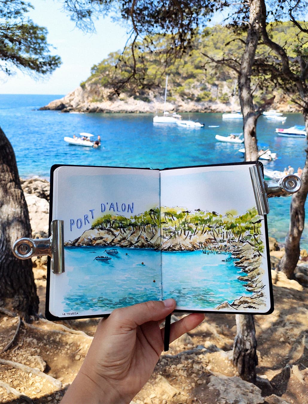 Aquarelle en plein air dans les calanques marseillaises