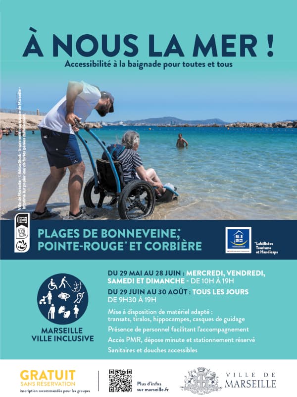 À nous la mer ! - Dispositif d'accès à la baignade adaptée_Marseille
