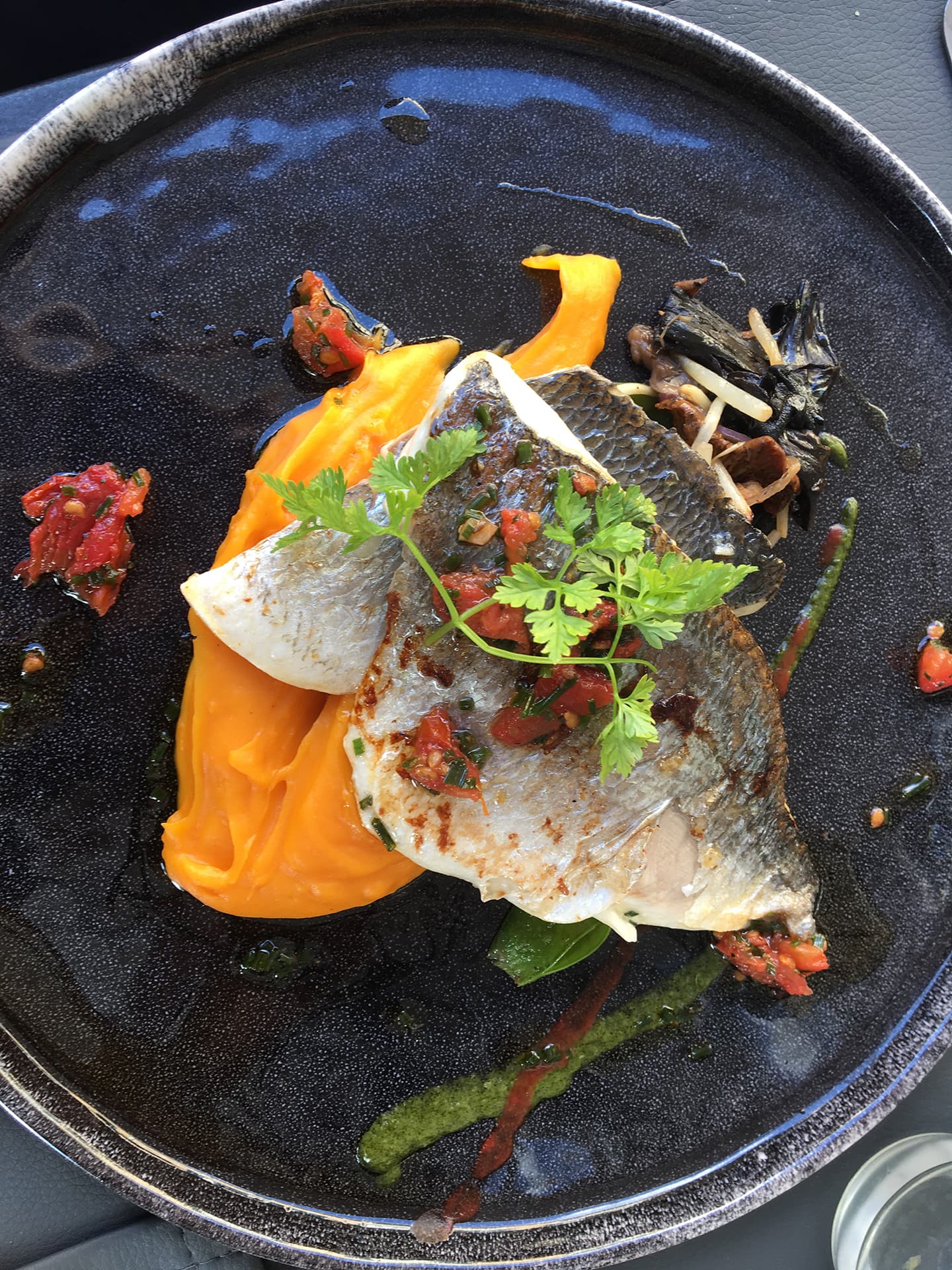 Chateau de Servanes Restaurant Assiette colorée