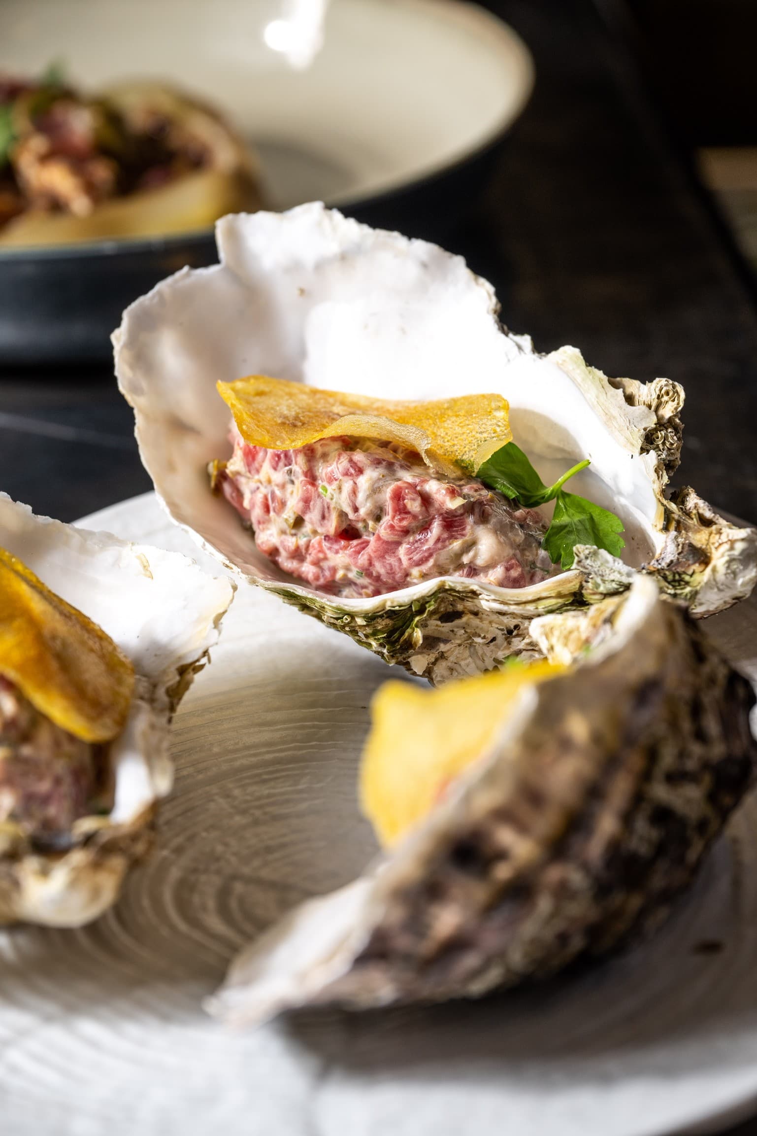Notre tartare de boeuf aux huitres de Tamaris