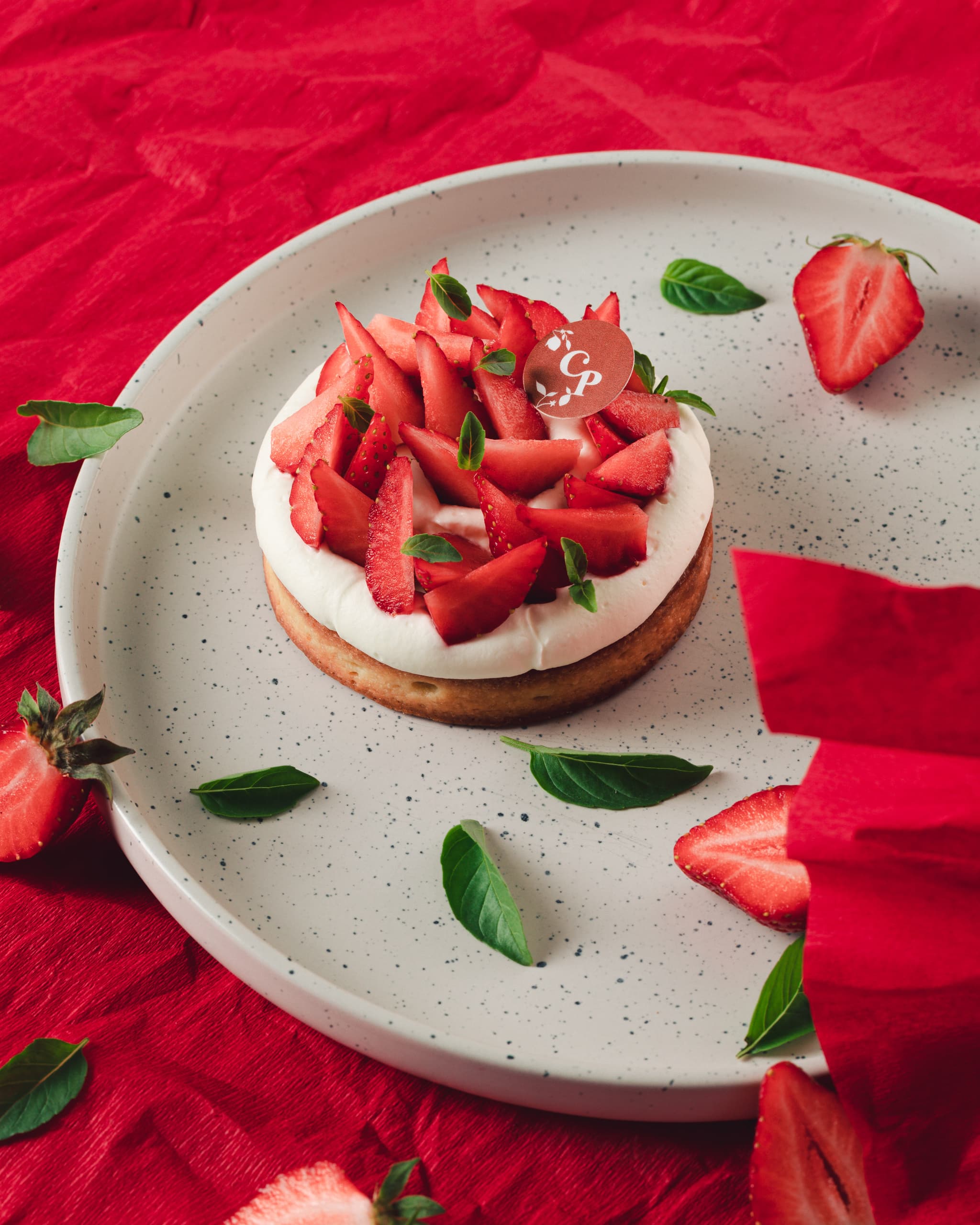 tarte fraise et basilic