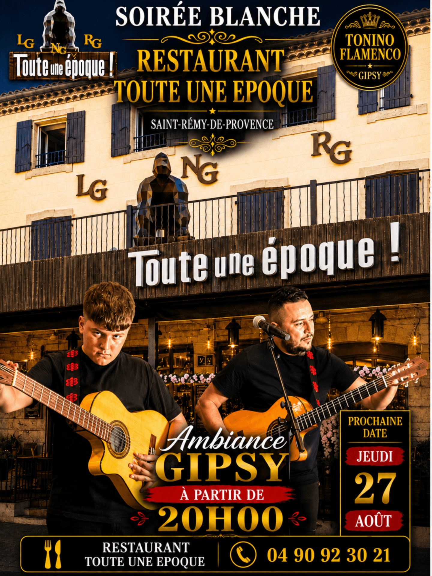Soirée blanche au restaurant Toute une époque à Saint-Rémy-de-Provence_Saint-Rémy-de-Provence