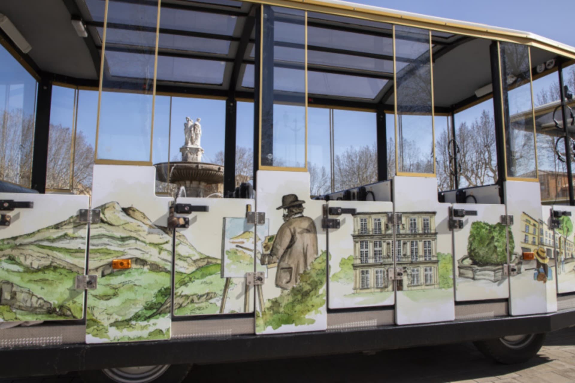 Visite d’Aix-en-Provence en train touristique électrique – sur les pas de Cézanne_Aix-en-Provence