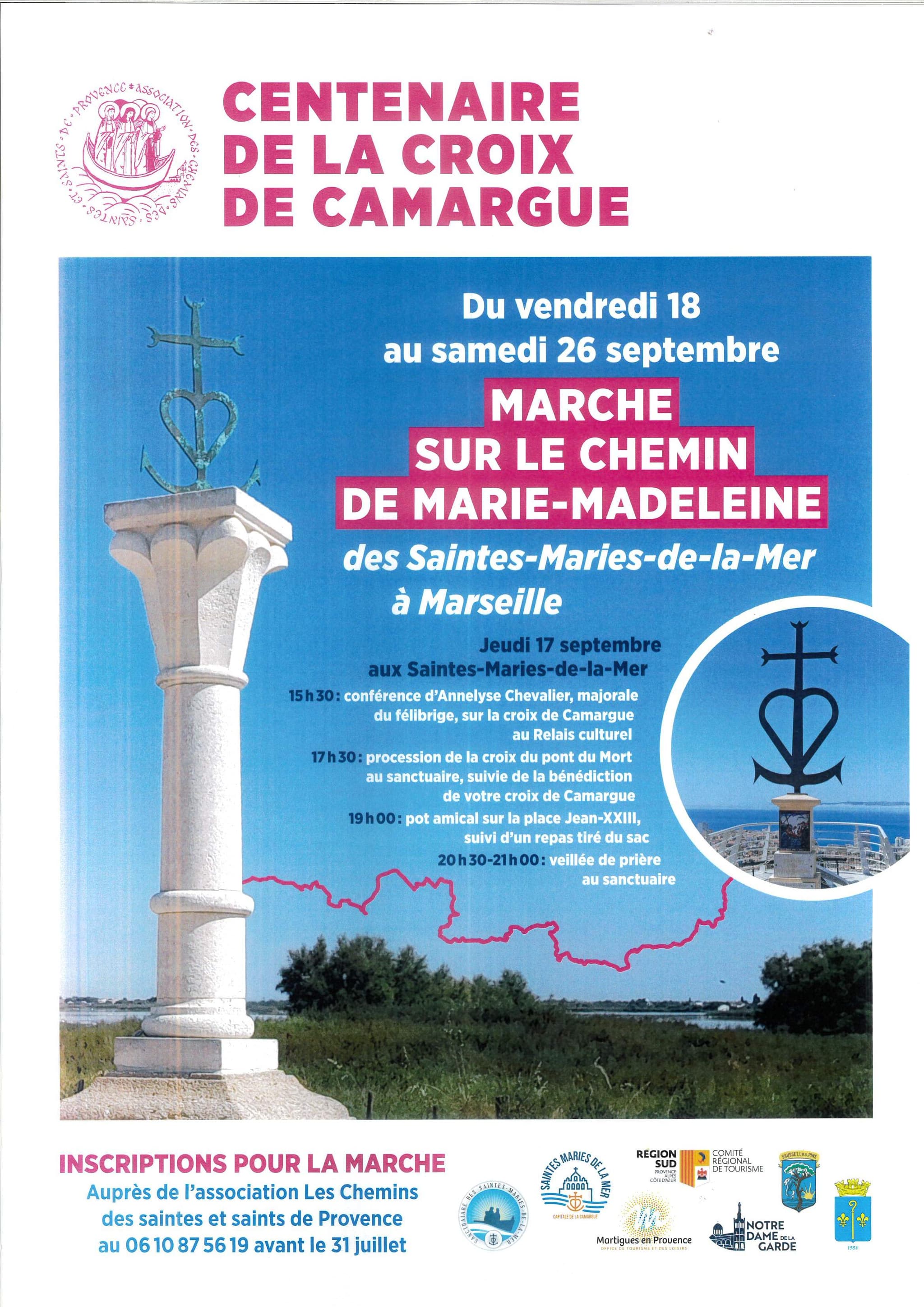 « Centenaire de la croix de Camargue et marche sur le chemin de Marie - Madeleine_Saintes-Maries-de-la-Mer