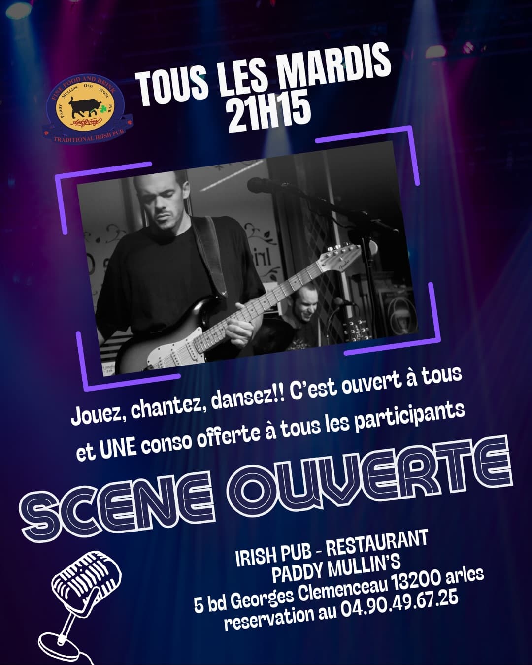 Scène ouverte et cheese party au Paddy Mullin's_Arles