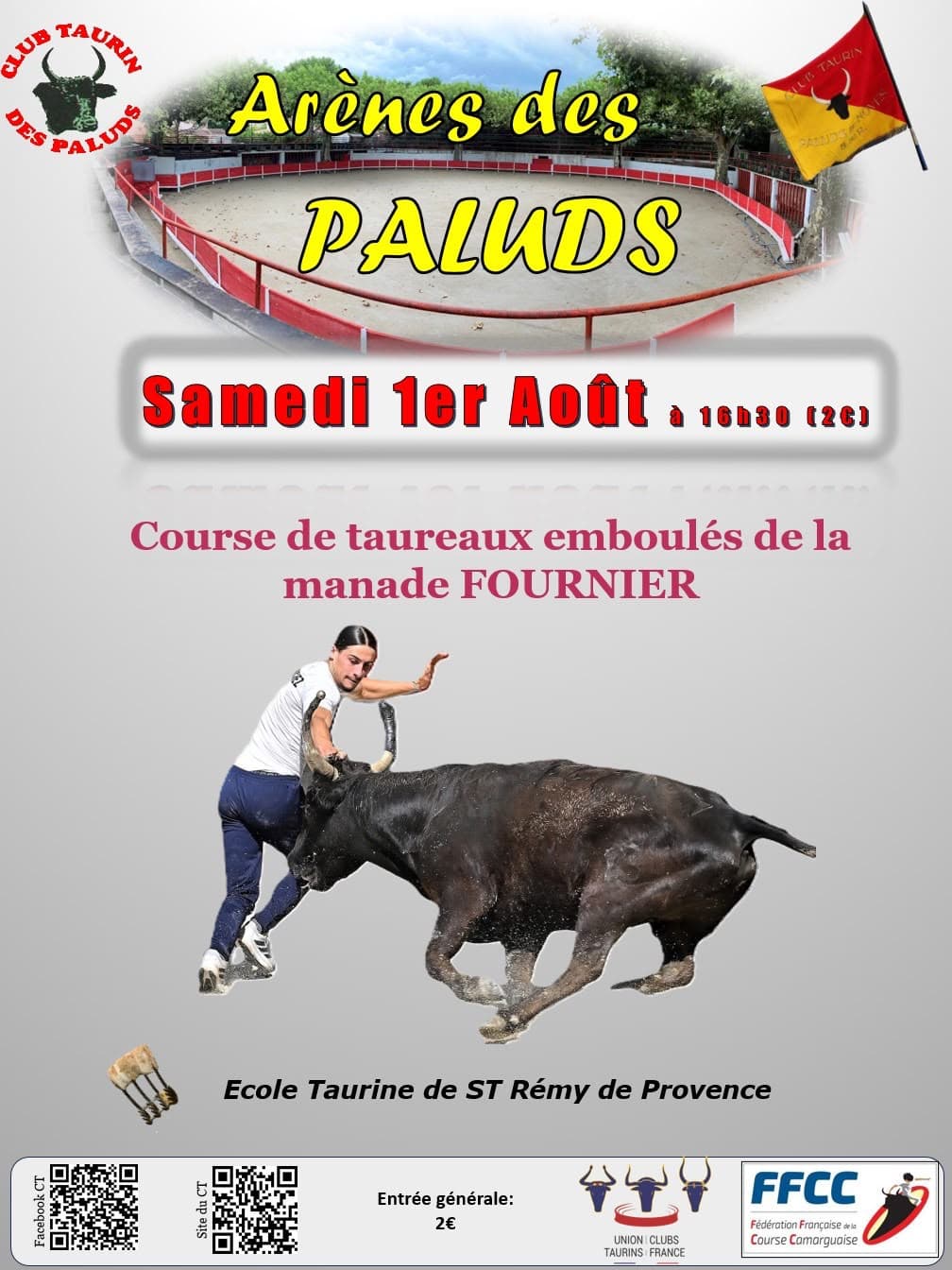 Course camarguaise de taureaux emboulés_Noves