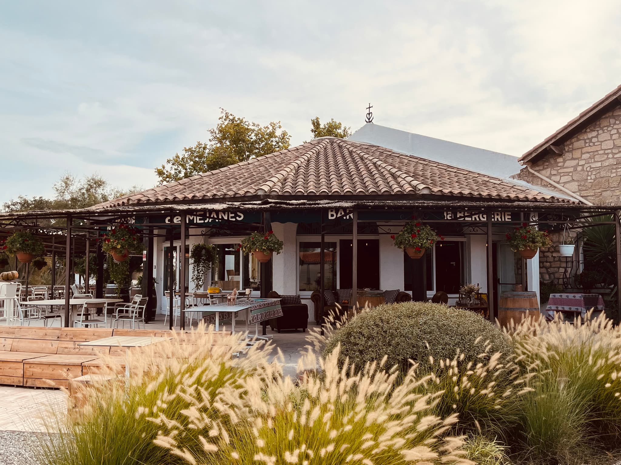 la terrasse de la Bergerie de Méjanes
