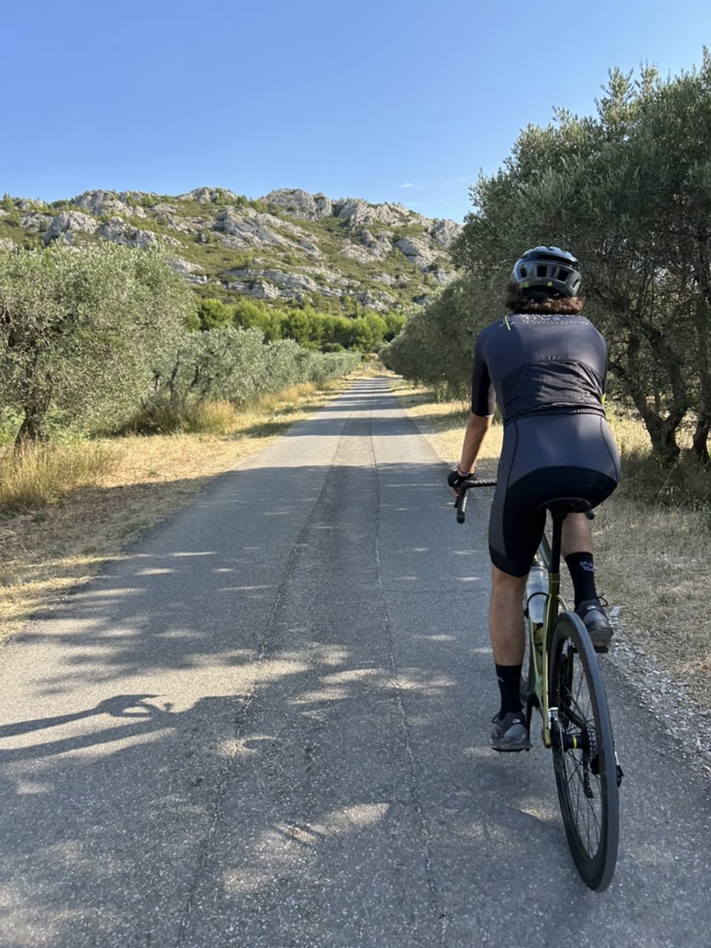 Unusual Ride Guide touristique à vélo à Aureille Cycliste et oliviers