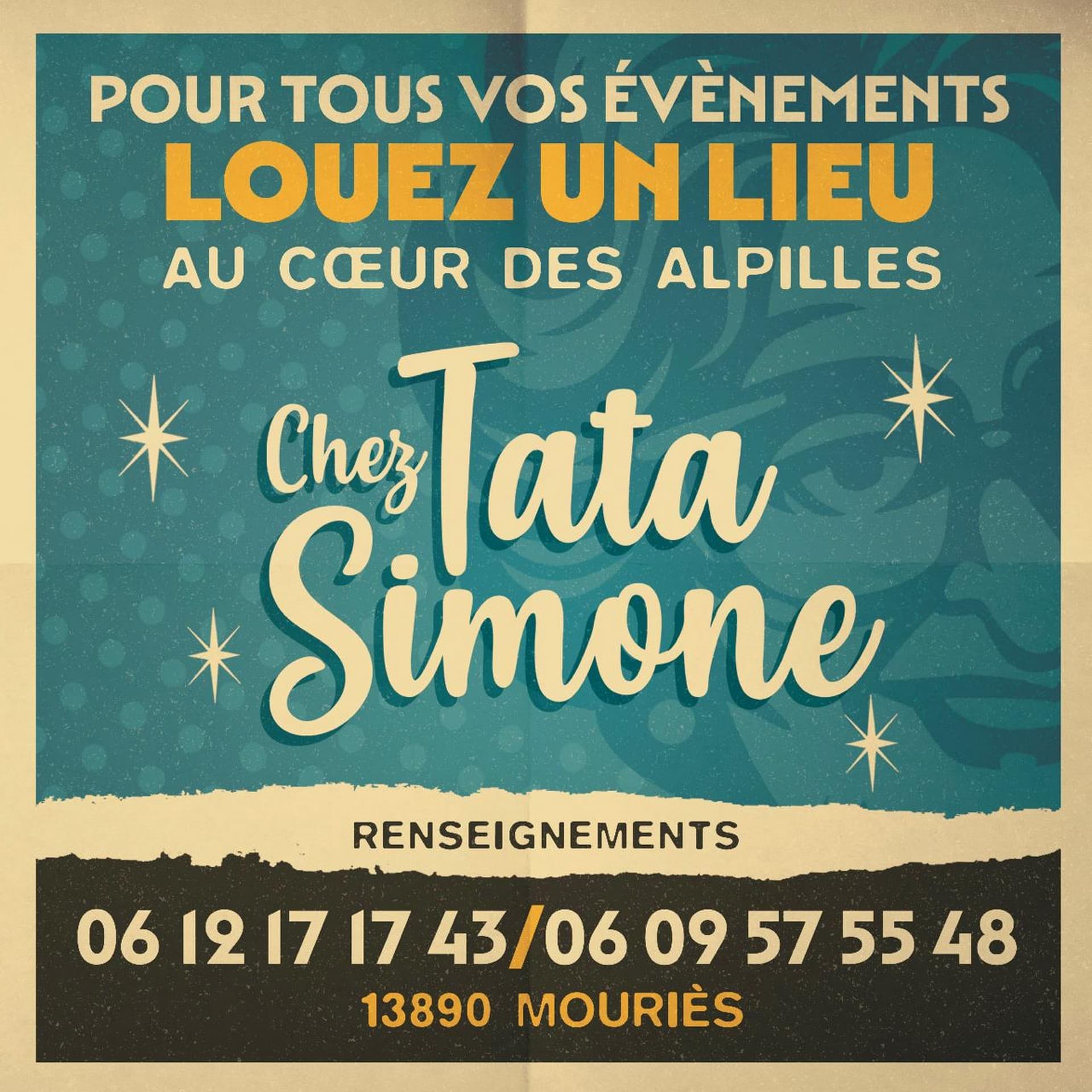 Location de salles événementiel Chez Tata Simone à Mouriès