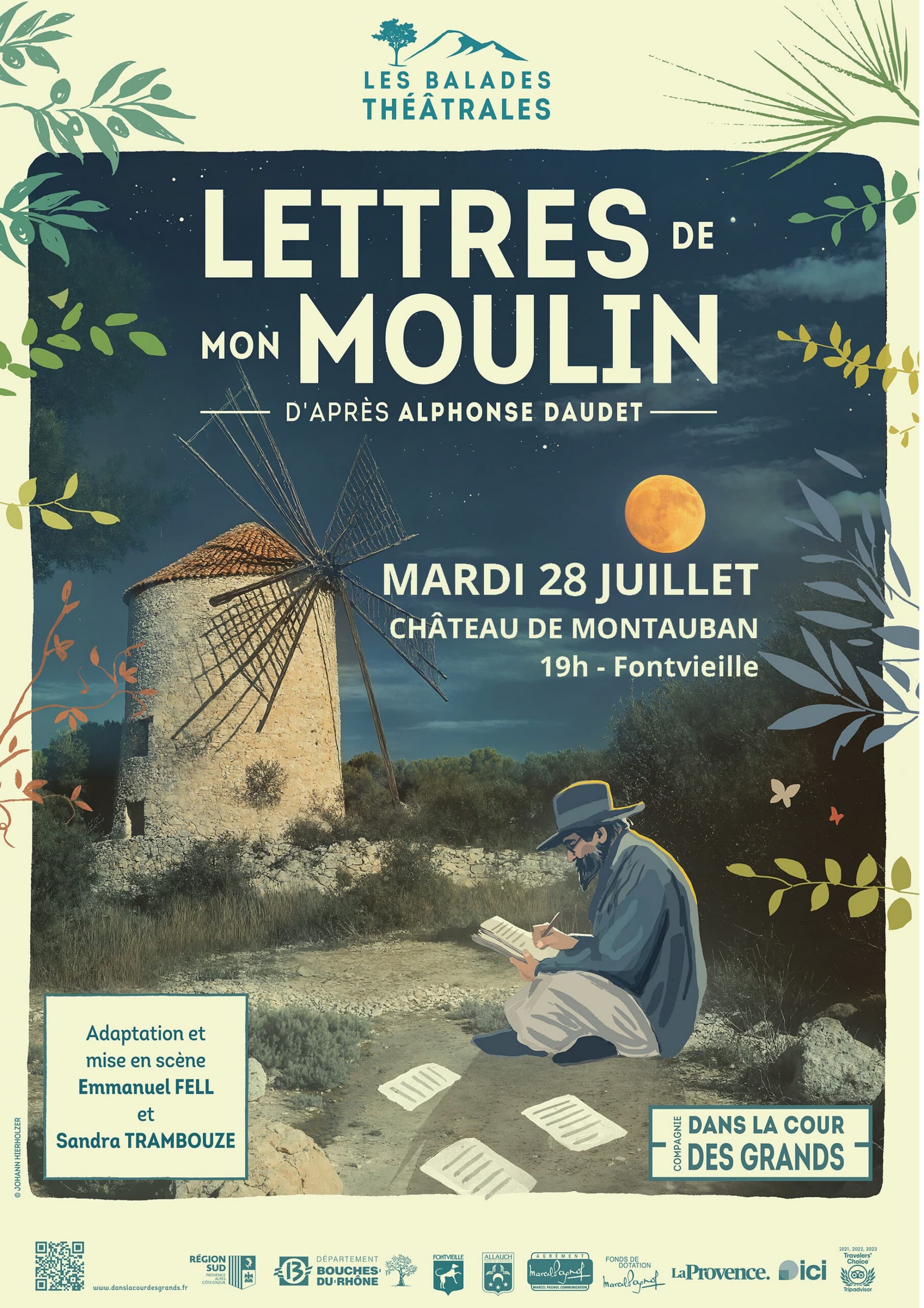 Balade théâtrale - Lettres de mon Moulin par la Compagnie Dans la Cour des Grands_Fontvieille