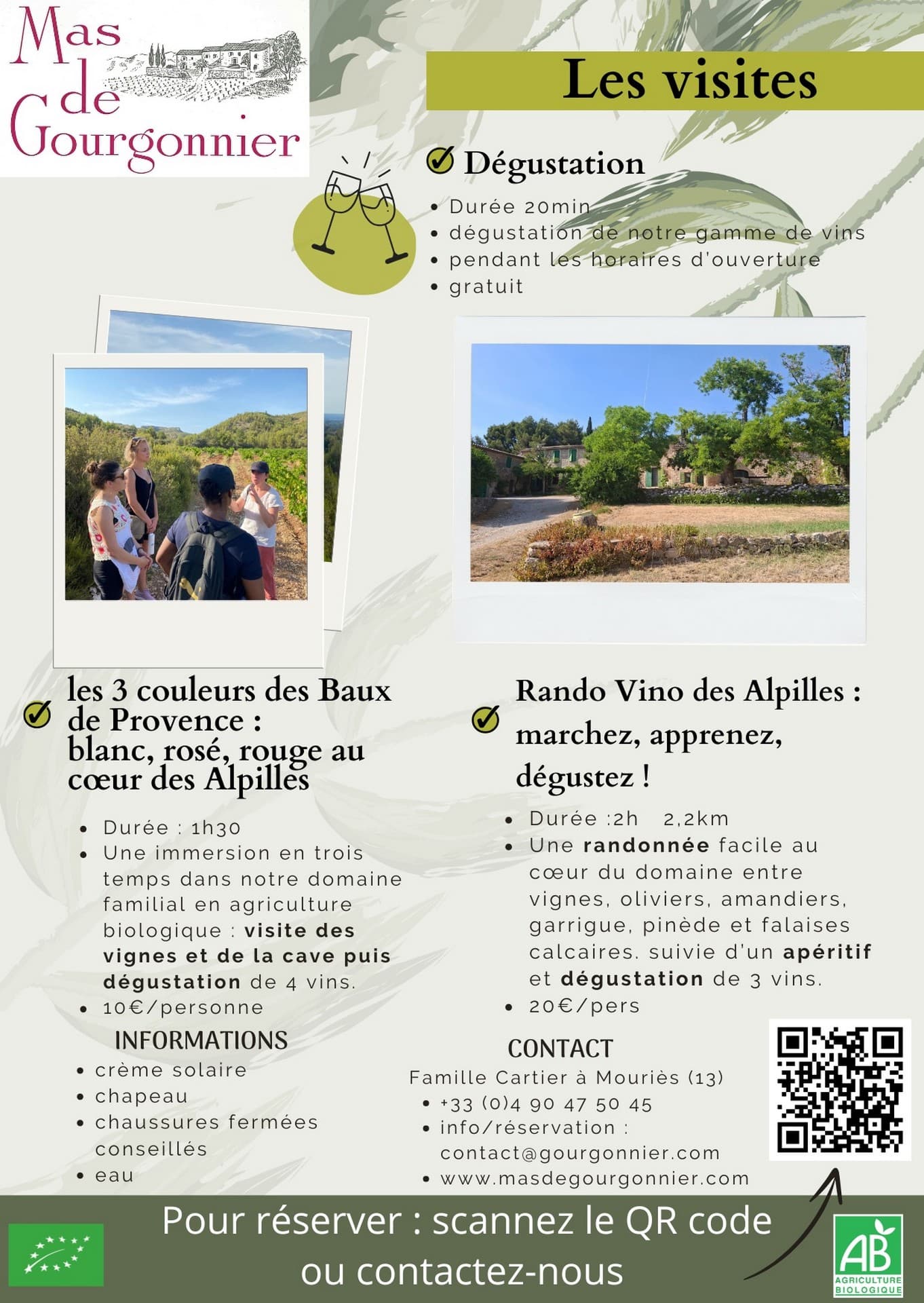 Visite du domaine viticole Mas de Gourgonnier - Les 3 couleurs à Mouriès Mai à octobre 2026