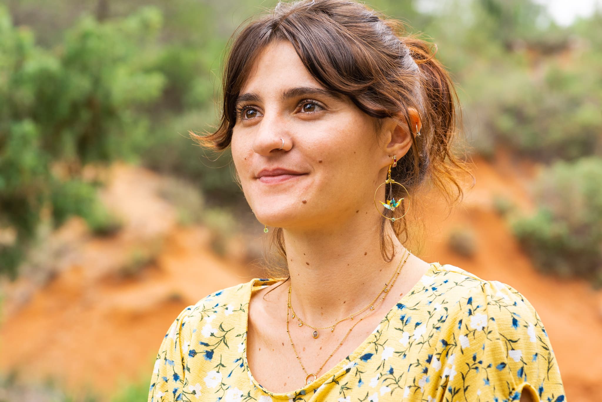 Boucles origami portées