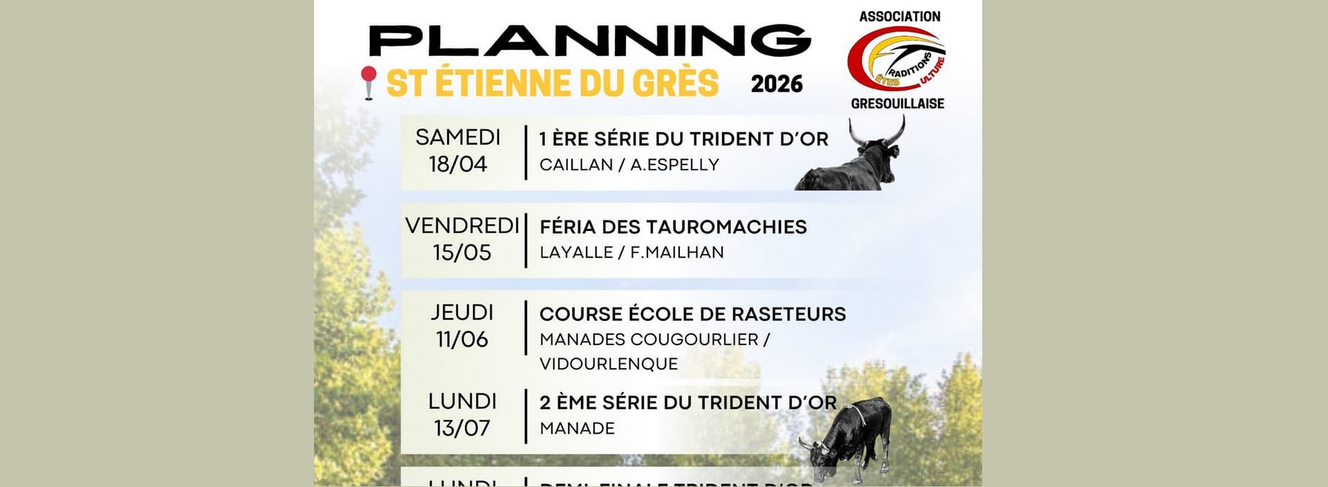 Courses Camarguaise dans les arènes de St Etienne du Grès 2026_Saint-Étienne-du-Grès