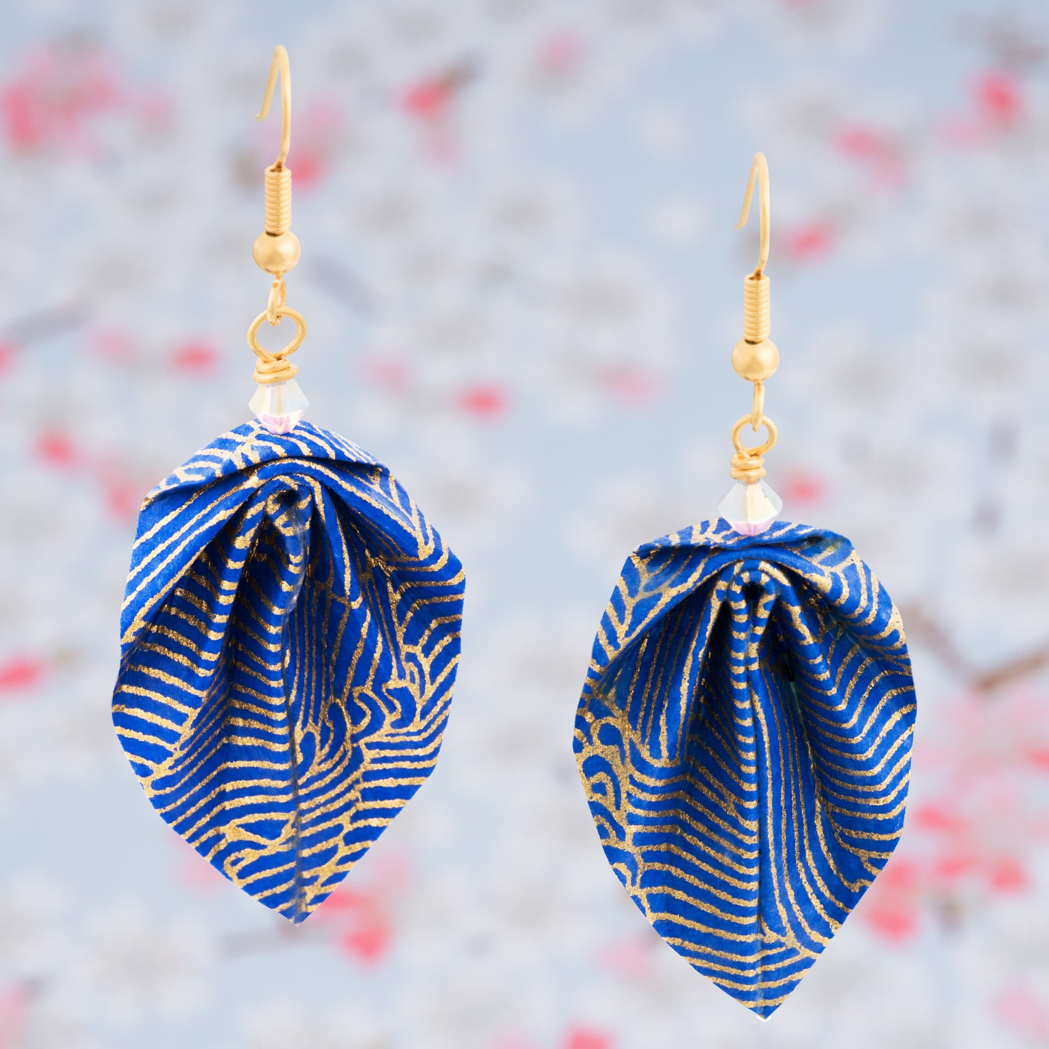 Boucles origami feuilles