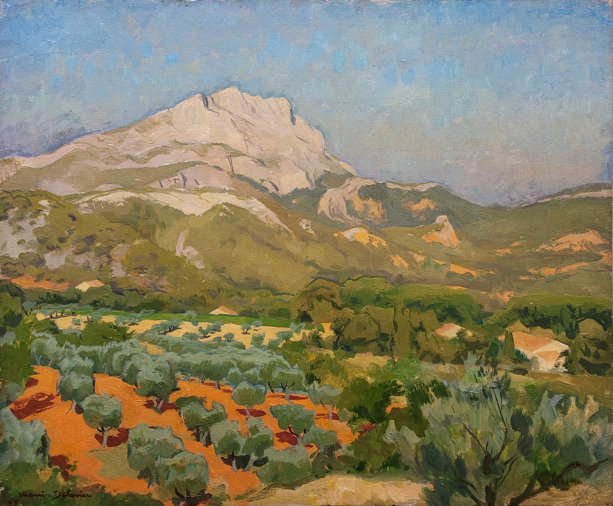 Maurice Delavier (1902-1986) La montagne Sainte-Victoire, 1955