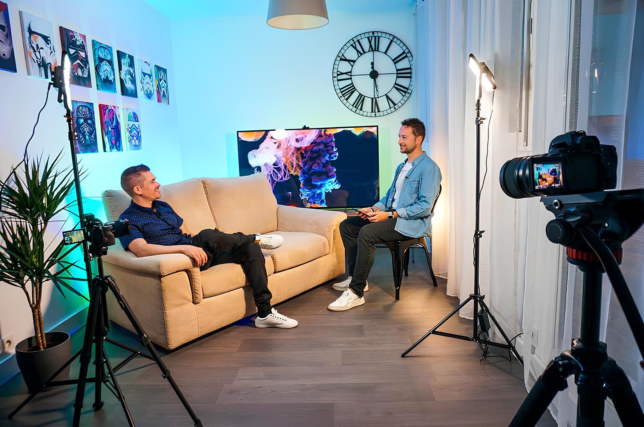 Tournage d’une interview vidéo sur le lieu choisi par le client
