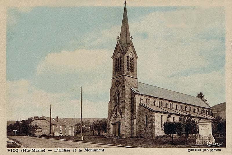 Carte postale de l'église de Vicq