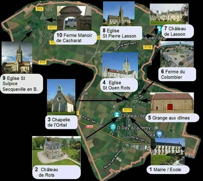 Circuit en autonomie : parcours patrimonial à Rots, Lasson et Secqueville-en-Bessin