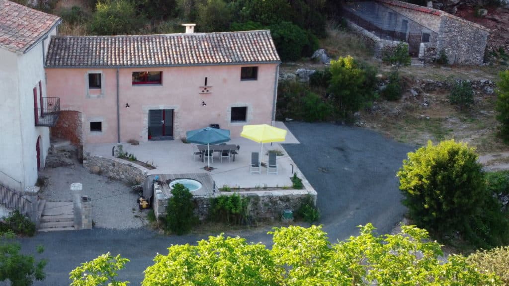 Gîte de Gazelle vue du ciel avant la cloture de la terrasse