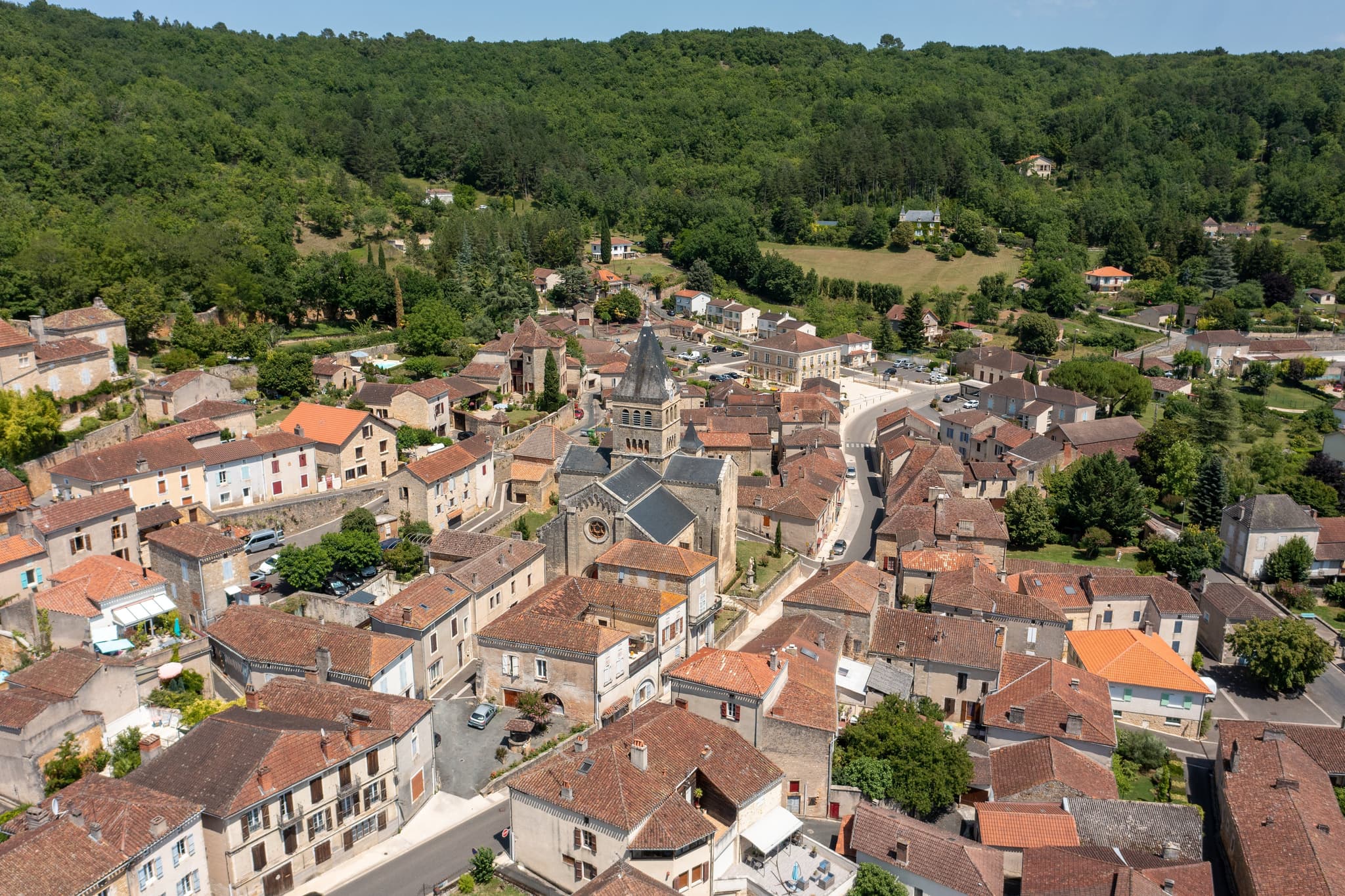 Vue drone du village de Duravel