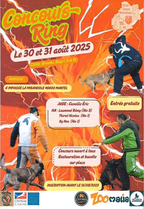 Affiche concours canin Martel