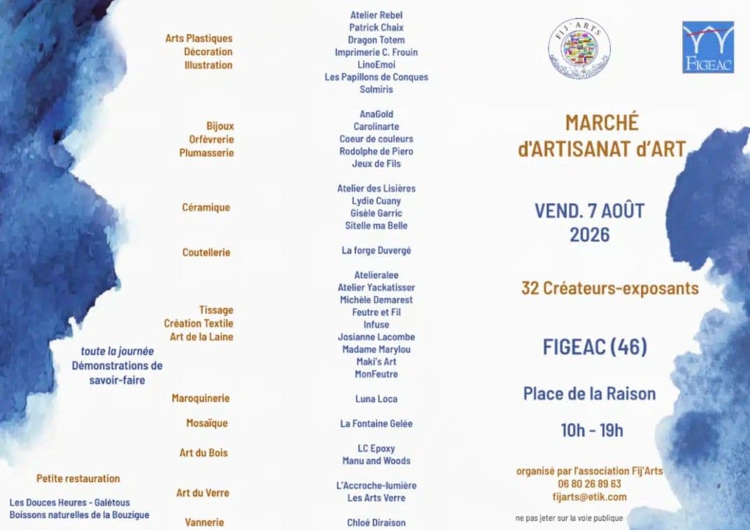 Fij'art : marché d’art et d'artisanat d’art à Figeac