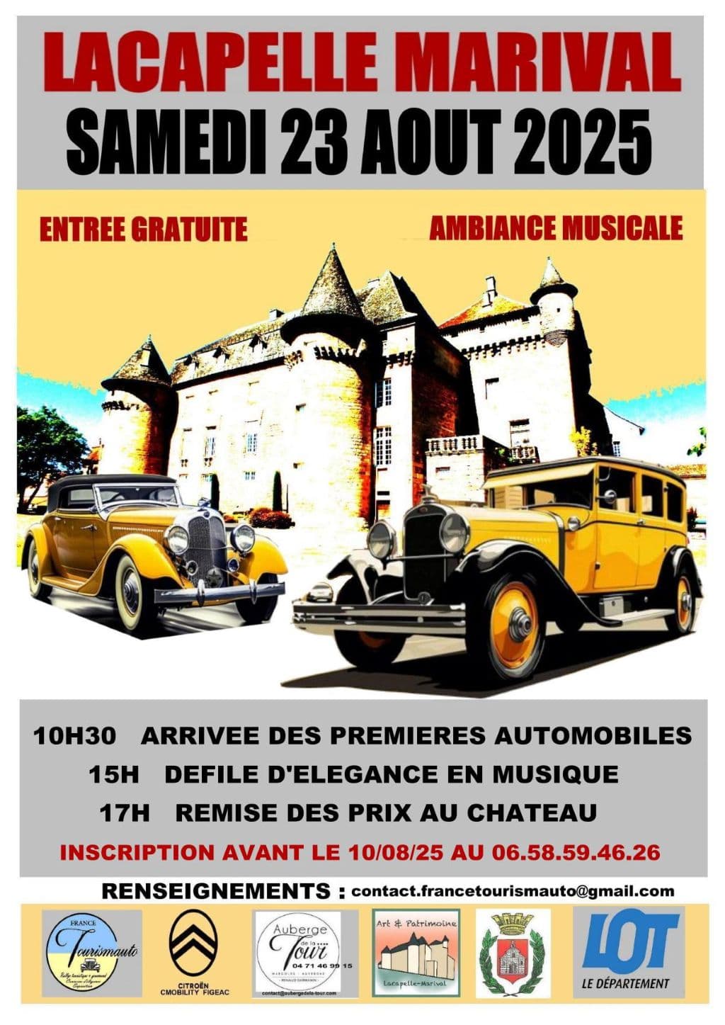 Défilé d'élégance automobile à Lacapelle-Marival
