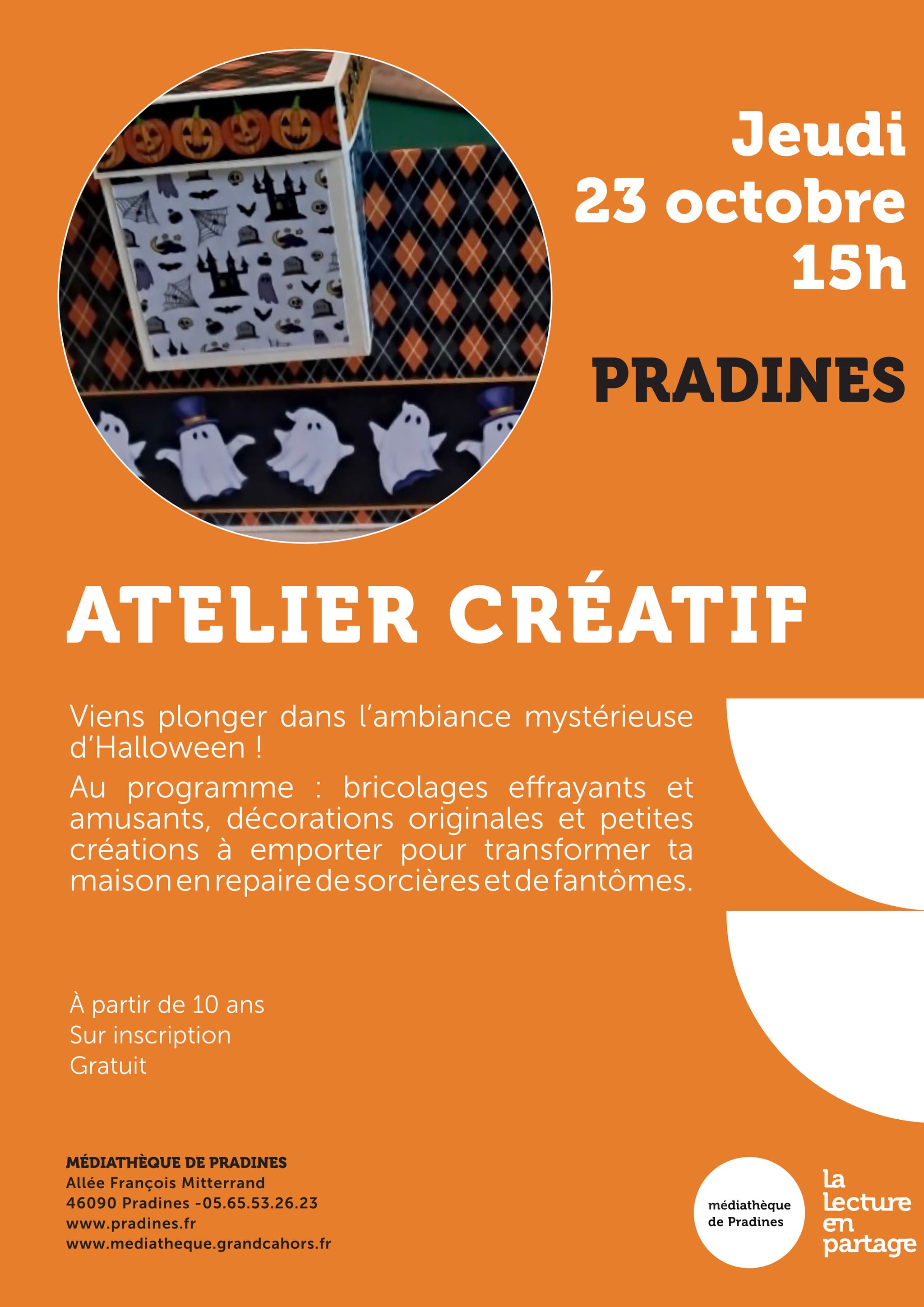 atelier créatif vacances Pradines 2025