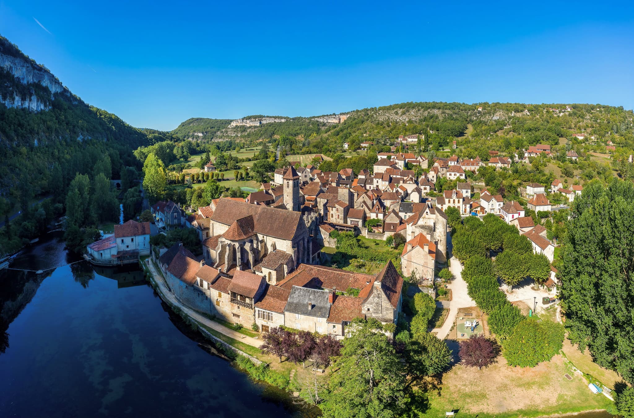 Baignade à Marcilhac-sur-Célé dans la rivière Célé