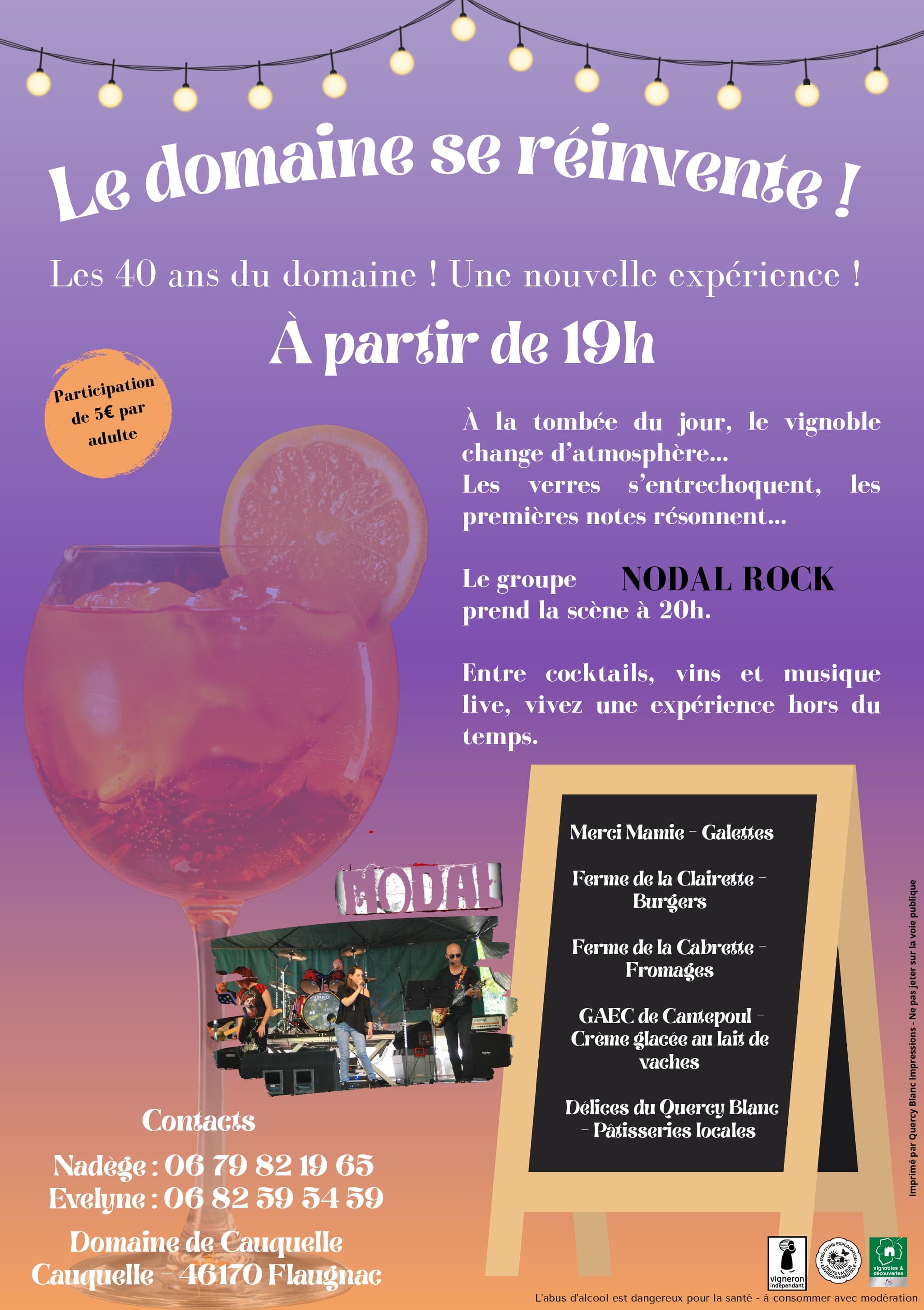 Soirée cocktail & rock au domaine de Cauquelle