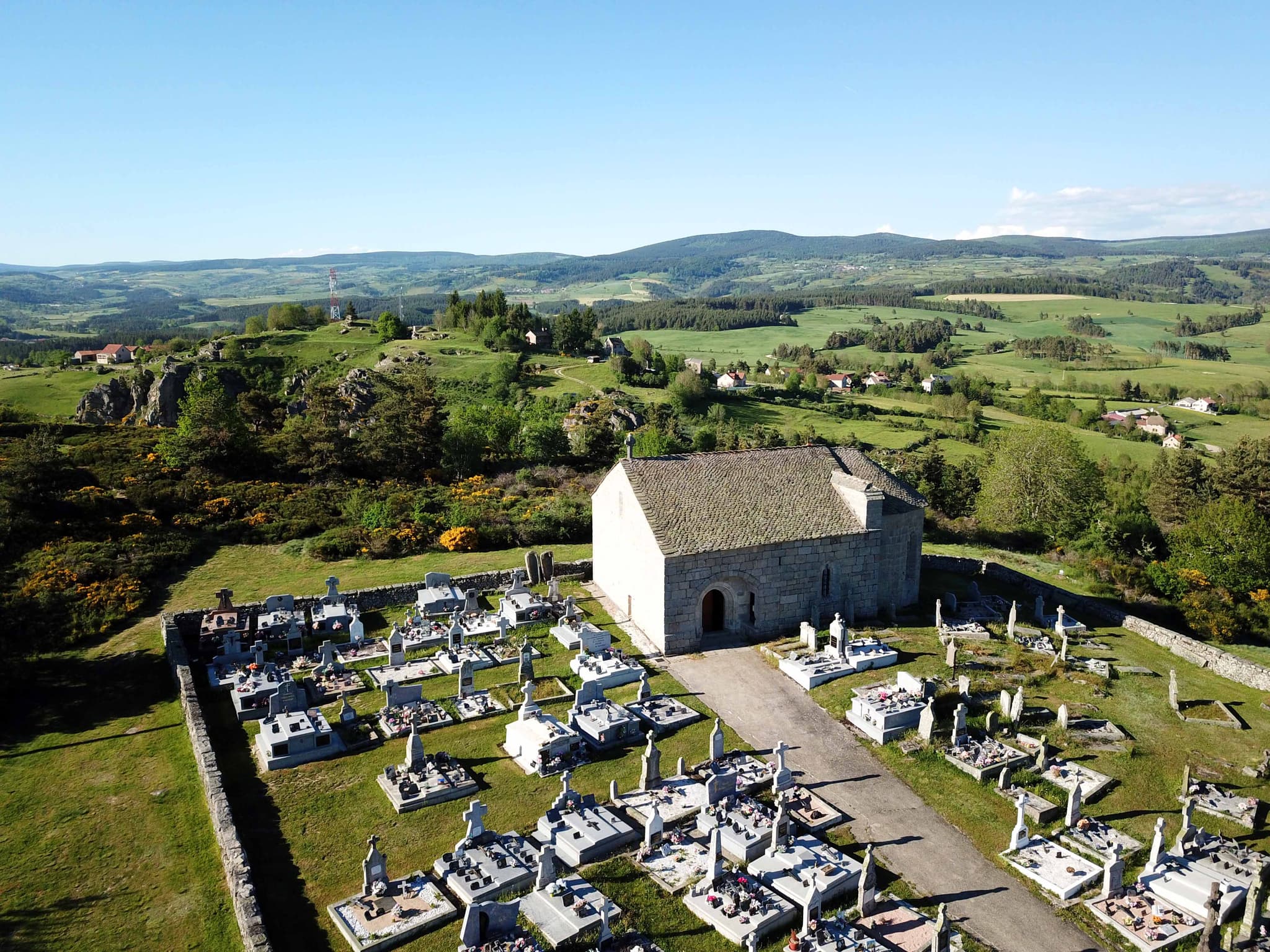 Vue par drône, chapelle de Saint-Pierre-le-Vieux