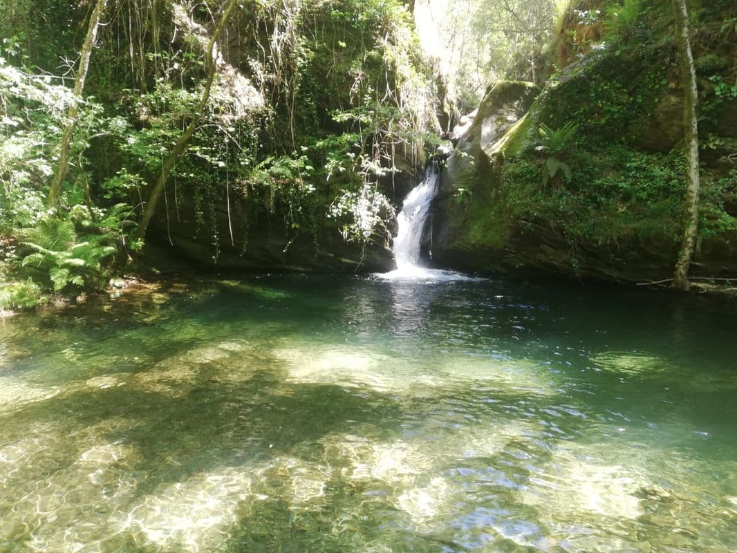 Cascade et piscine naturelle