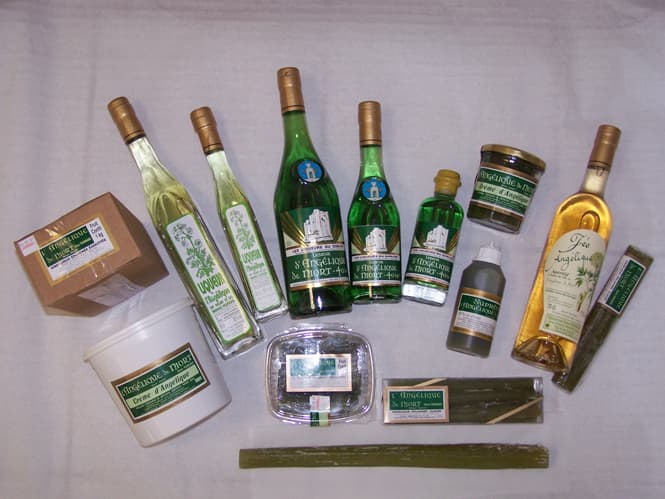 Un assortiment de produits à l'angélique