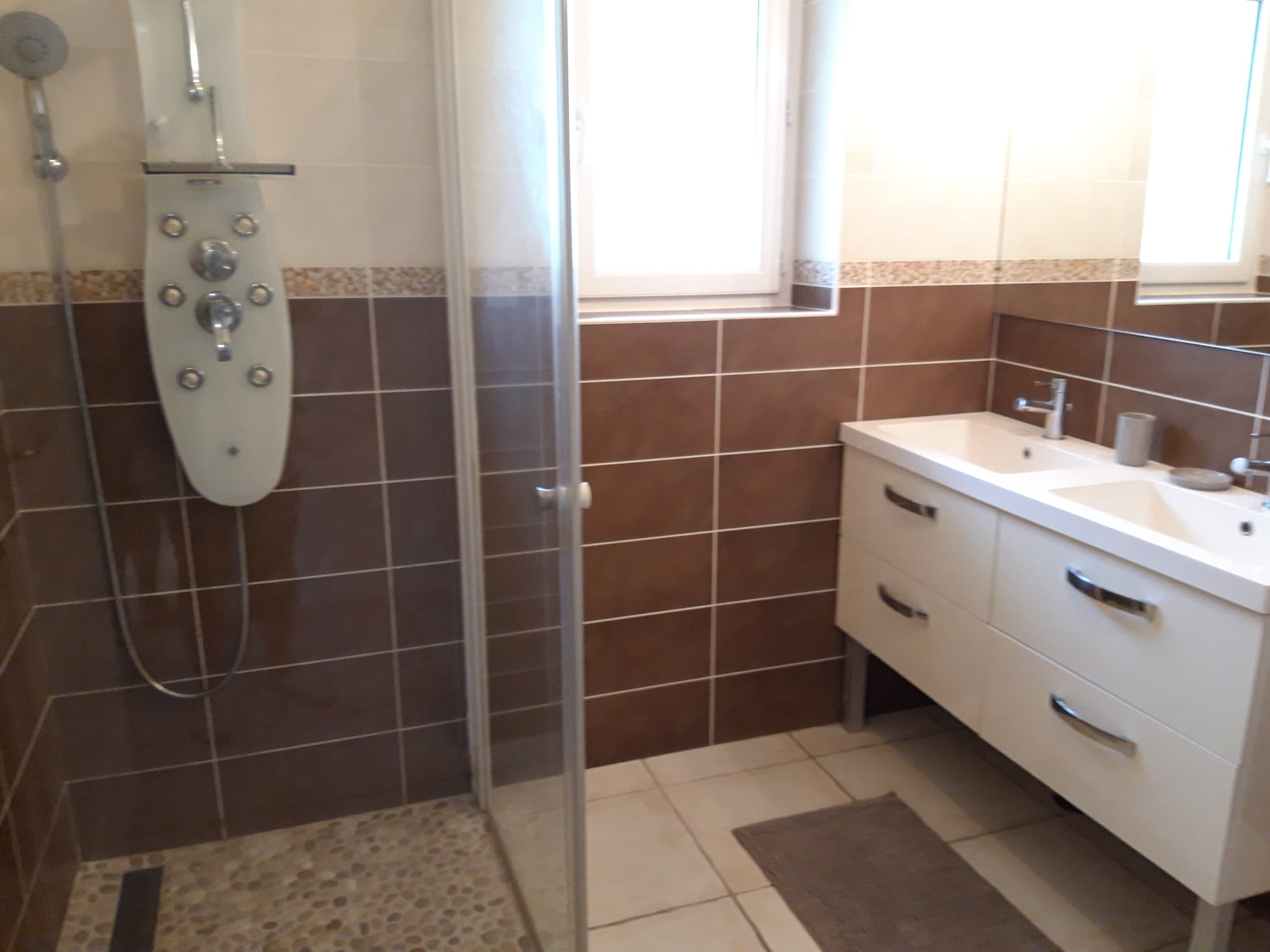 Salle de bains du gite la Téoulère à Haut Mauco Gites de France Landes