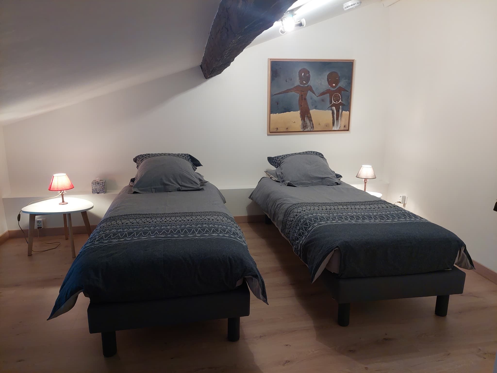Appart 3: chambre sur mezzanine. lit 160 séparable en 2 lits de 80
