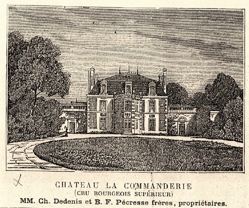 Etiquette château de La Commanderie à Saint-Estèphe Médoc