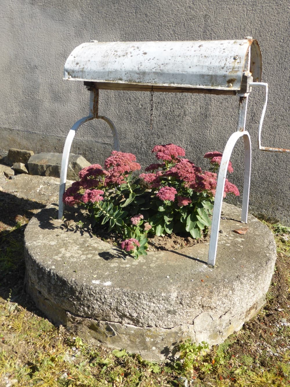 Vieux puits fleuri