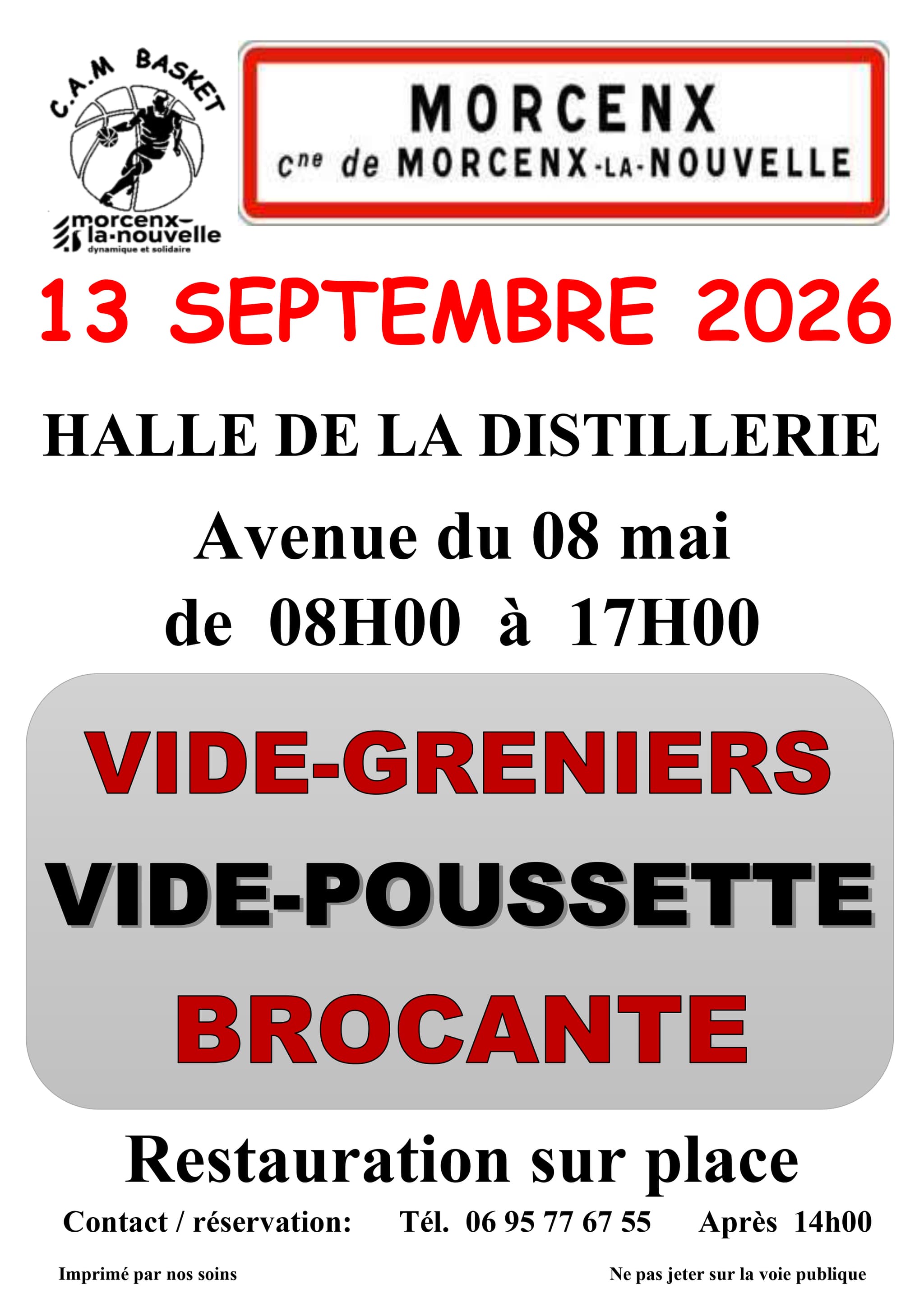 Affiche A4 Vide-Greniers 13 Septembre 2026