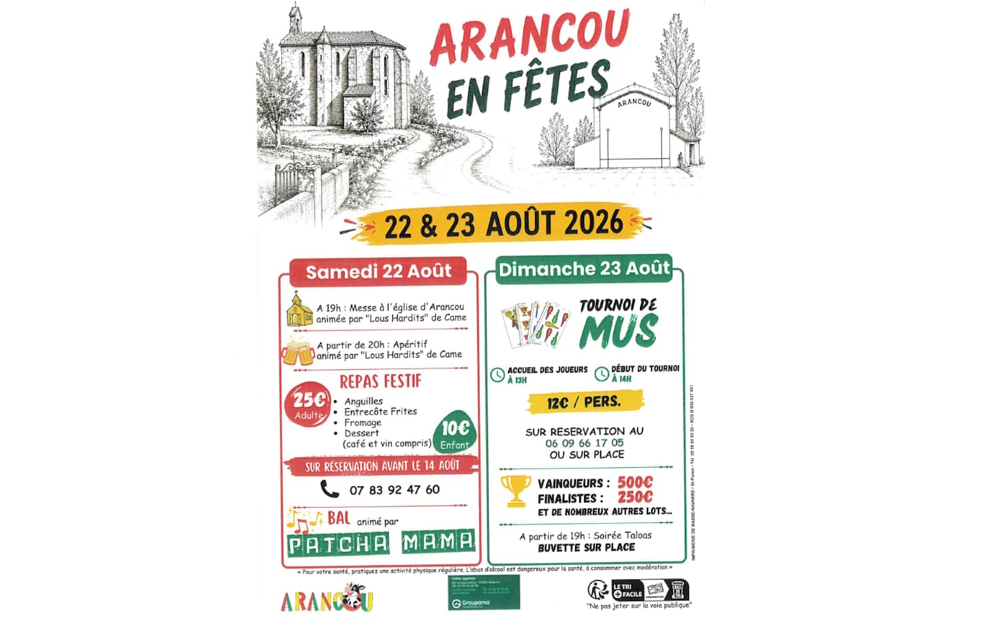 Affiche fêtes Arancou 2026