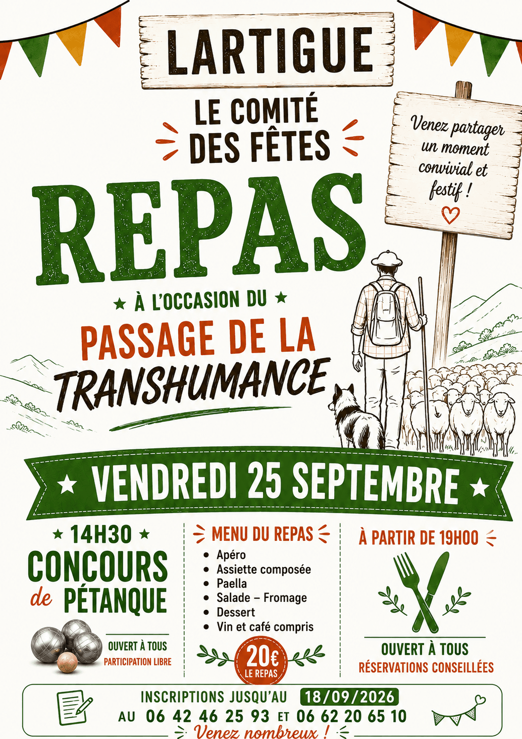 Affiche transhumance repas du vendredi